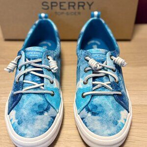 Sperry Pier Wave Tie-Dye Sneakers – Blue/White Canvas 8.5 NEW